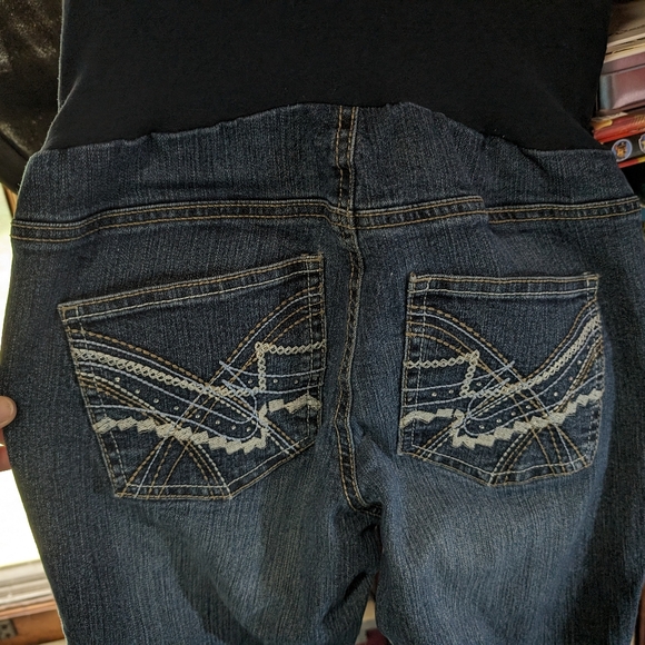 Oh Baby by Motherhood Maternity Blue Jean Pants Small Cool Pocket Designs - Picture 5 of 9